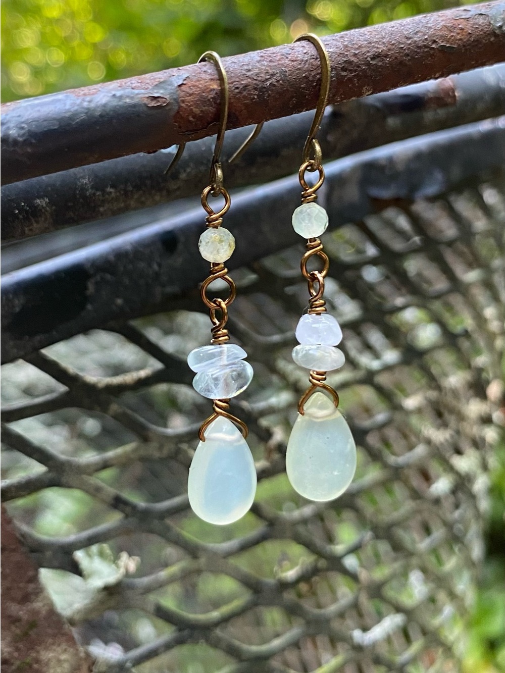 Mixed Stone Dangle Earrings